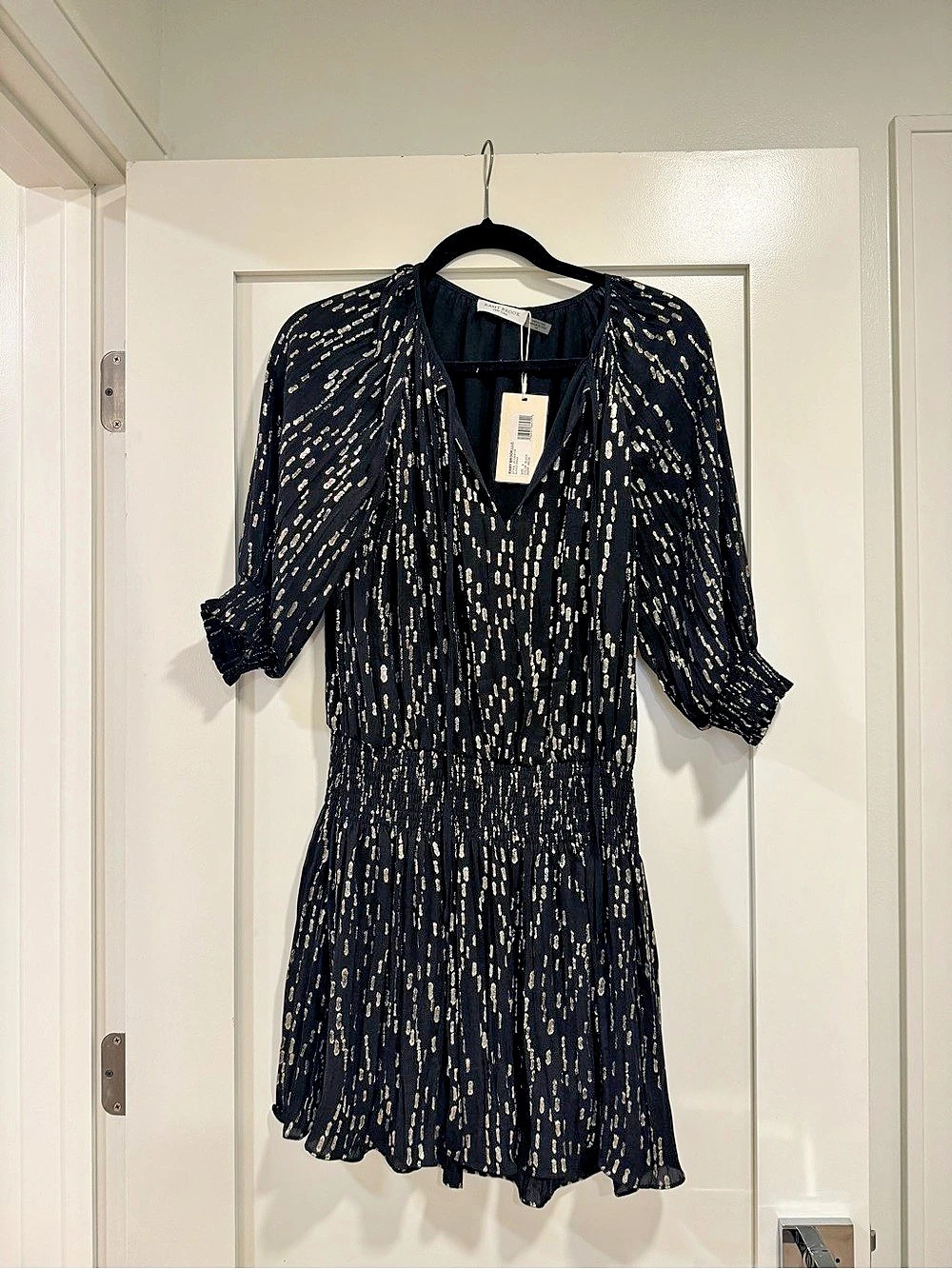 Ramy Brook Blanca Dress Abstract Mini Black Small